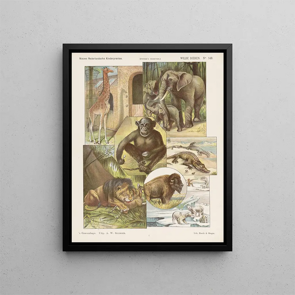 Wild Animals Painting - Emrik Binger — framed artwork on a wall