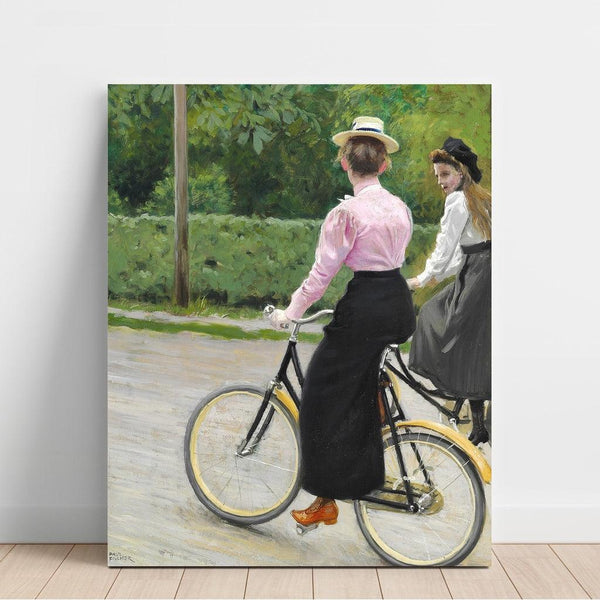 Reproduction of the painting En balade à vélo un jour d'été - Paul Fischer