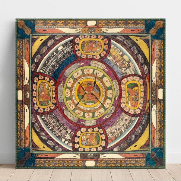 Reproduction of the painting in five variations, my humble self, the traveler in Africa, Saint Adolf II - Adolf Wölfli