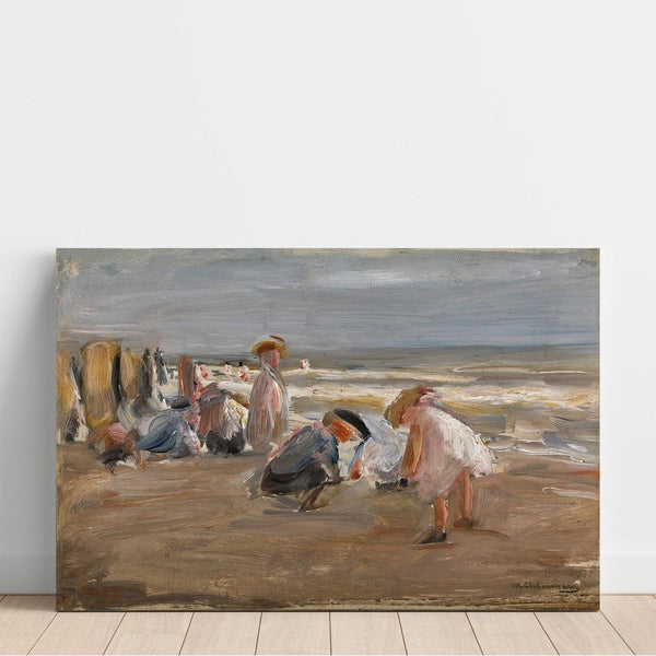 Reproduction of the painting of children playing on the beach - Max Liebermann