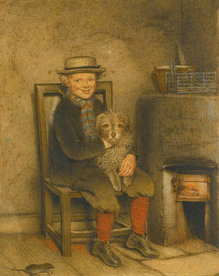 a boy and his dog - English School — artwork view
