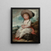 Portrait of a young girl sitting in a landscape with her pet dog, believed to be the honorable Mary Legge - English School — framed artwork on a wall