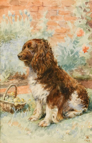 English School - Spaniel In The Garden.webp