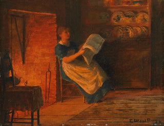 Reading by the fireside - Enoch Wood Perry Jr — artwork view