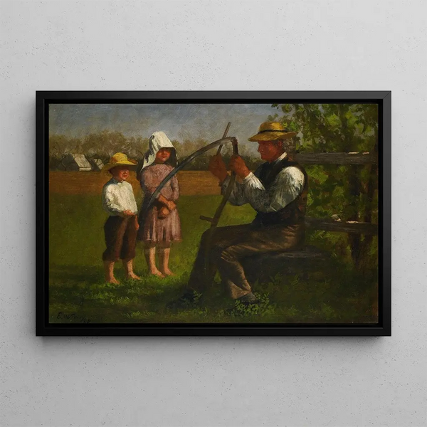 Aiguiser la faux - Enoch Wood Perry Jr — framed artwork on a wall
