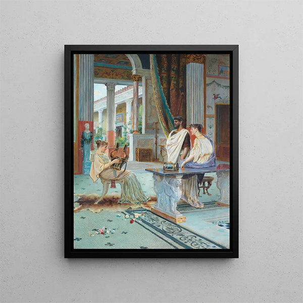 Afternoon Music in Pompeii - Enrico Nardi — framed artwork on a wall