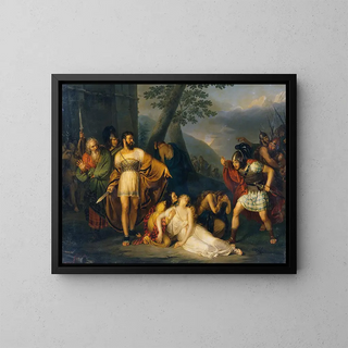 The King Starno shows Fingal his dead daughter - Enrico Scuri — framed artwork on a wall