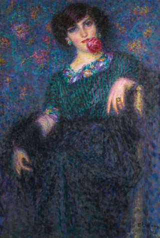 Enrico della Leonessa - Italian lady with a rose.webp