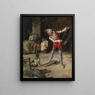 The dog trainer - Enrique Miralles Darmanin — framed artwork on a wall