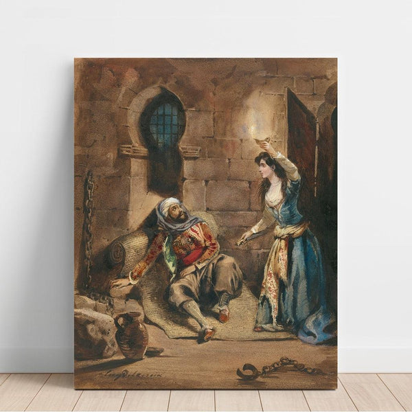 Reproduction of the painting of Lord Byron's Corsair Episode - Eugène Delacroix