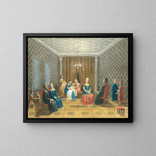 Egyptian scene, probably Moses and Zipporah - Erastus Salisbury Field — framed artwork on a wall
