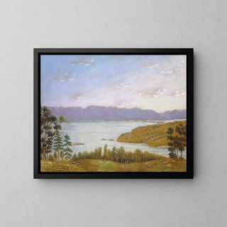 Pond of Leverett - Erastus Salisbury Field — framed artwork on a wall