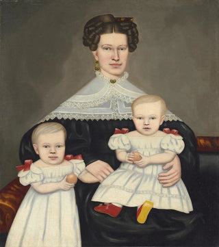 Mme Paul Smith Palmer and her twins - Erastus Salisbury Field — artwork view