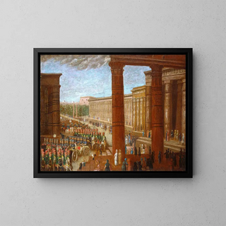 L'armée des pharaons en marche - Erastus Salisbury Field — framed artwork on a wall