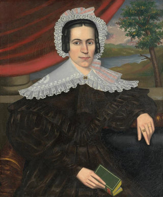 Femme au livre vert Louisa Gallond Cook - Erastus Salisbury Field — artwork view