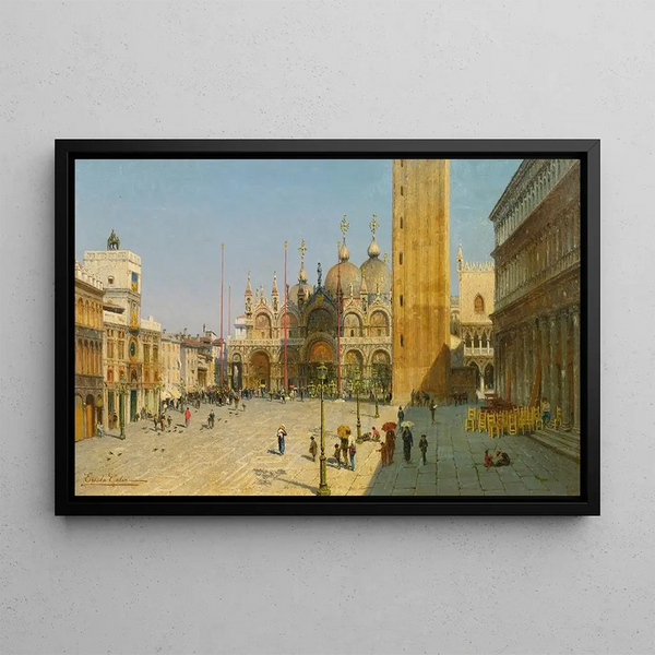Piazza San Marco - Ercole Calvi — framed artwork on a wall