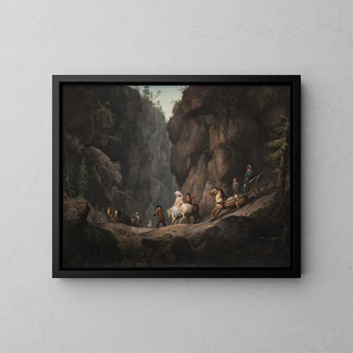 The Passage at Krokkleven near Ringerike in Norway - Erik Pauelsen — framed artwork on a wall