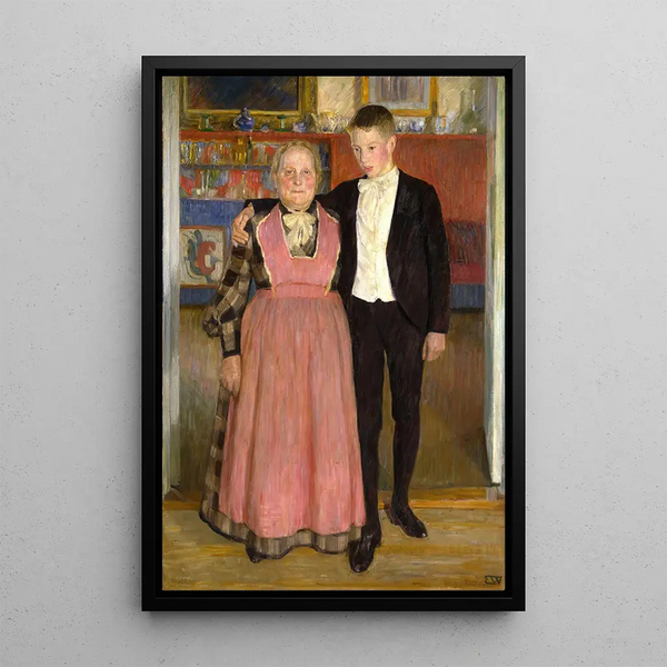 Old Nursemaid - Erik Werenskiold — framed artwork on a wall