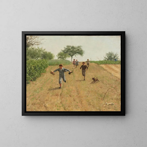 Flânerie dans le ciel - Erik Werenskiold — framed artwork on a wall