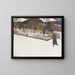 Winter landscape painting in front of a mazot - Ernest Bieler — framed artwork on a wall