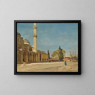 in front of the Constantinople mosque - Ernest Buttura — framed artwork on a wall