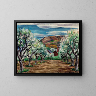 Orchard of Apple Trees - Ernest Fiene — framed artwork on a wall