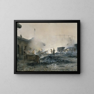 Gasworks of Courcelles - Ernest Jean Delahaye — framed artwork on a wall