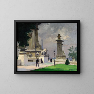 L'Entrée du Pont Alexandre III - Ernest Jules Renoux — framed artwork on a wall