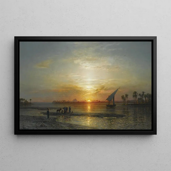Twilight on the Nile - Ernest Karl Eugen Koerner — framed artwork on a wall