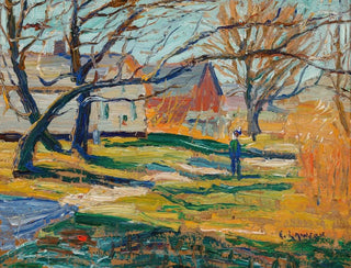 Farmhouse Painting - Ernest Lawson — artwork view