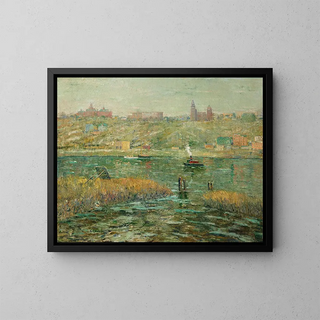 River Harlem - Ernest Lawson — framed artwork on a wall