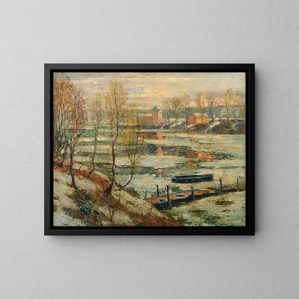 Ice in the River - Ernest Lawson — framed artwork on a wall