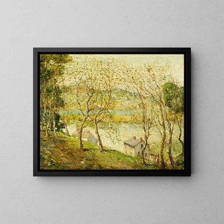 Spring on the Harlem River - Ernest Lawson — framed artwork on a wall
