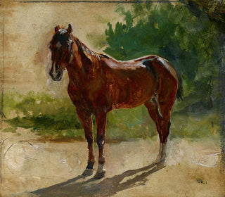 Study of a Brown Horse - Ernest Meissonier — artwork view