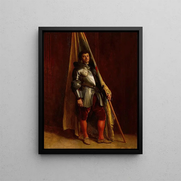 The Standard-bearer - Ernest Meissonier — framed artwork on a wall