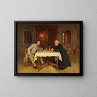 The priest's wine - Ernest Meissonier — framed artwork on a wall