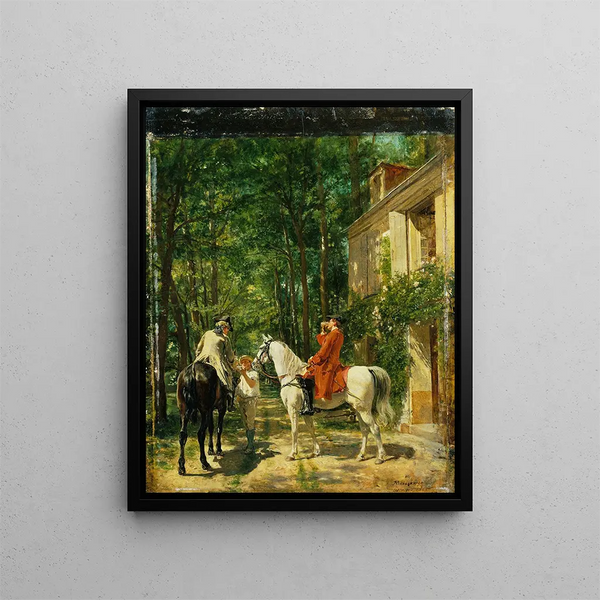 L'Auberge du Bord de la Route - Ernest Meissonier — framed artwork on a wall