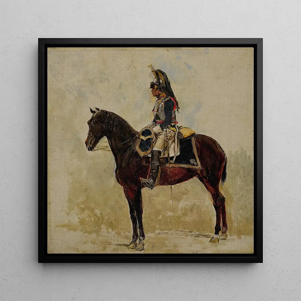 A cuirassier - Ernest Meissonier — framed artwork on a wall