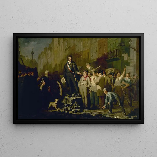 Alphonse Baudin (1811-1851) on the barricade of the Faubourg Saint-Antoine on December 3, 1851 - Ernest Pichio — framed artwork on a wall