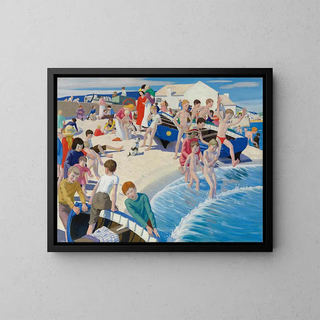 On the beach at Newlyn - Ernest Procter — framed artwork on a wall