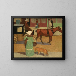 City scene painting - Ernest Rouart — framed artwork on a wall