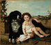 Portrait of a girl with a dog - Ernest Étienne Narjot — artwork view
