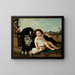 Portrait of a girl with a dog - Ernest Étienne Narjot — framed artwork on a wall