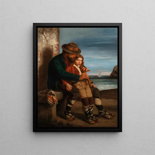The Flute Lesson - Ernestine Huet — framed artwork on a wall