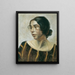 Dame en robe rayée - Ernestine von Hüttenbrenner — framed artwork on a wall