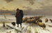 Berger avec troupeau dans un paysage d'hiver - Ernst Adolf Meissner — artwork view
