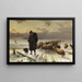 Berger avec troupeau dans un paysage d'hiver - Ernst Adolf Meissner — framed artwork on a wall