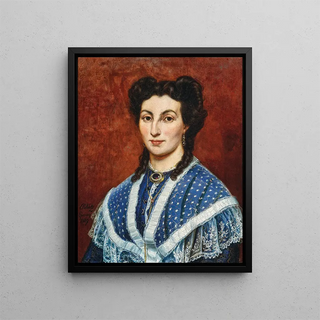 Portrait of a Lady Madame Pannetier - Ernst Benedikt Kietz — framed artwork on a wall
