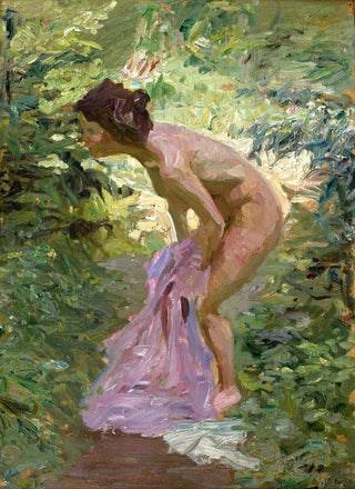 Ernst Burmester - Mdchen versteckt sich im Gebsch.webp