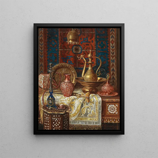 A Still Life with Oriental Objects - Ernst Czernotzky — framed artwork on a wall
